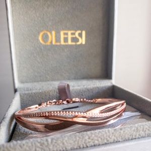 Qleesi rose gold cuff bangle bracelet new